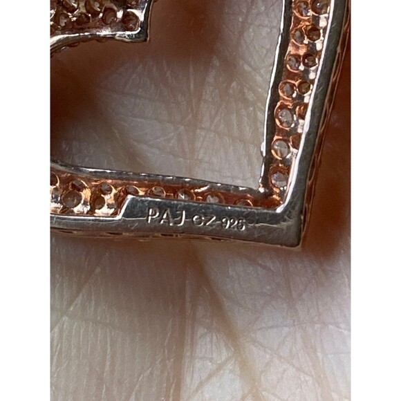 Ross simons sterling silver rose gold vermeil heart pendant Necklace - Picture 4 of 8